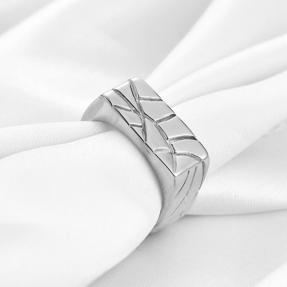 New Retro Stainless Steel Rings for Women Men Irregular Cracked Wide Ring Gold-plated Jewelry Party Wedding Gift Wholesale