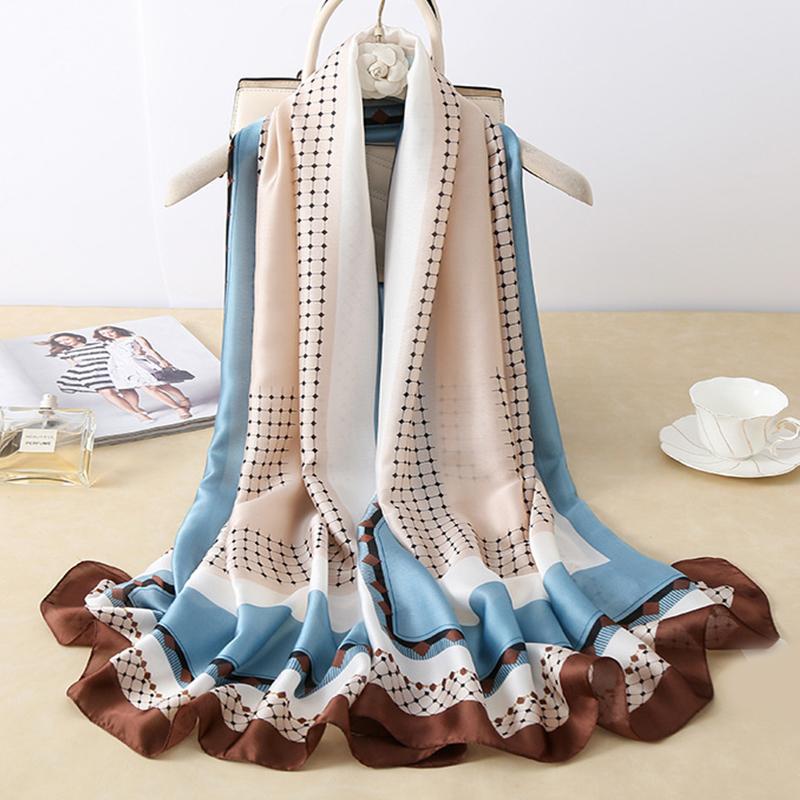 180*90cm Fashion Luxury Brand Scarf Women Shawl  Wrap Spring Muffler Hijab Bufanda Foulard Female Bandana Beach Stoles  Silk