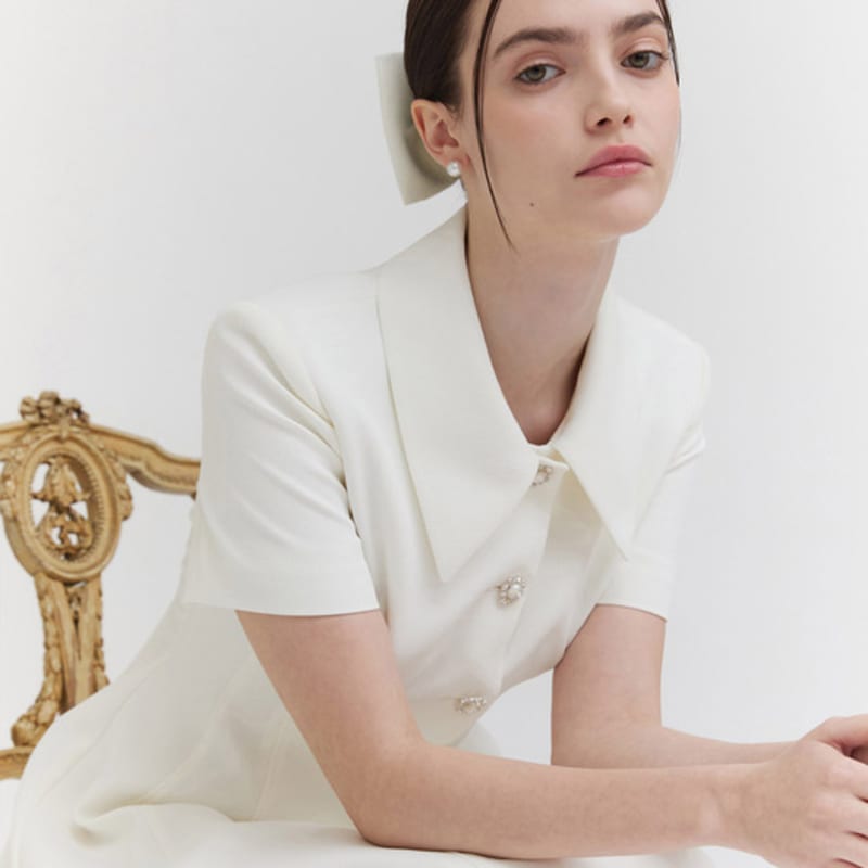 THECHEMI Jewel Ribbon Hair Pin (2 Colors)