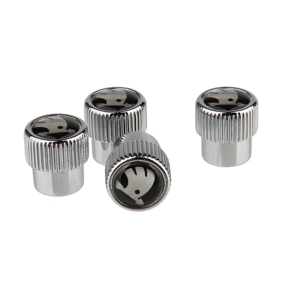 For Skoda Octavia A7 Superb 2 Fabia Rapid Yeti Kodiaq Kamiq 4pcs Valve Stem Dust Caps Exterior Automobiles Wheels Decoration FD9