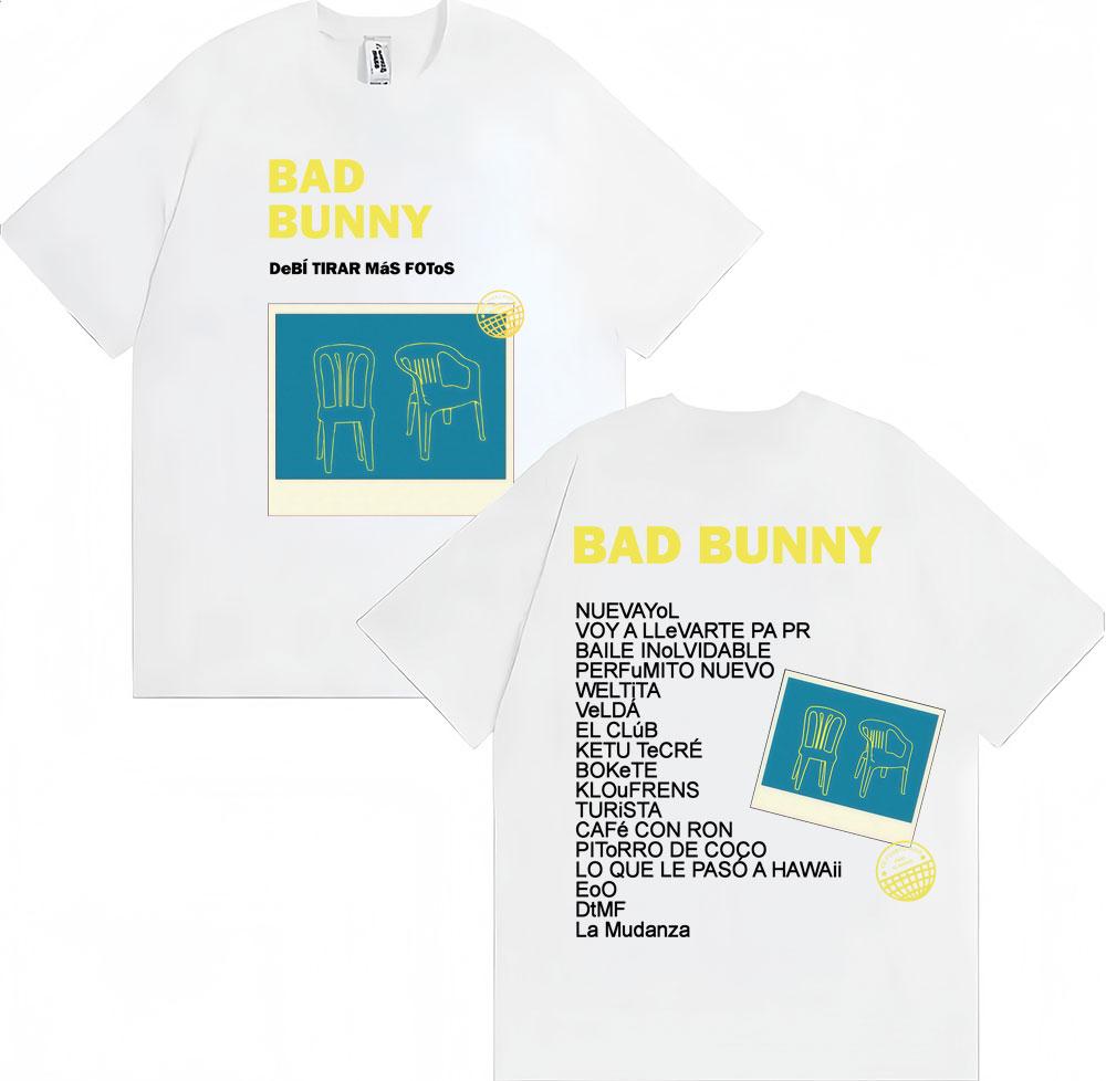 Bad Bunny Debi Tirar Mas Fotos Album 2026 Tour Tshirt Unisex Women Fashion Hip Hop T Shirts Cotton Oversized Casual Short Sleeve