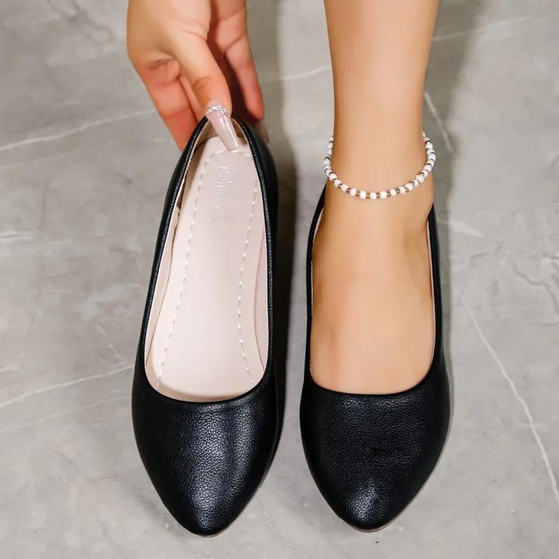 Fashion Women Flats 2024 New Pointed Toe Comfortable Loafers Shoes Woman Shallow Round Tow Spring Autumn Ballet Flat Shoes for Women