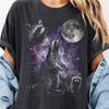 Three Raccoons Moon Graphic Tee, Funny Raccoon Shirt, Trash Panda Animal Tee, Retro Vintage Y2K 90s Style Wildlife Lover Gift.