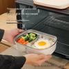 304 Stainless Steel Food-Grade Lunch Box with Lid for Students and Office Workers - Compartmented Takeaway Meal Container, Fresh-Keeping Seal