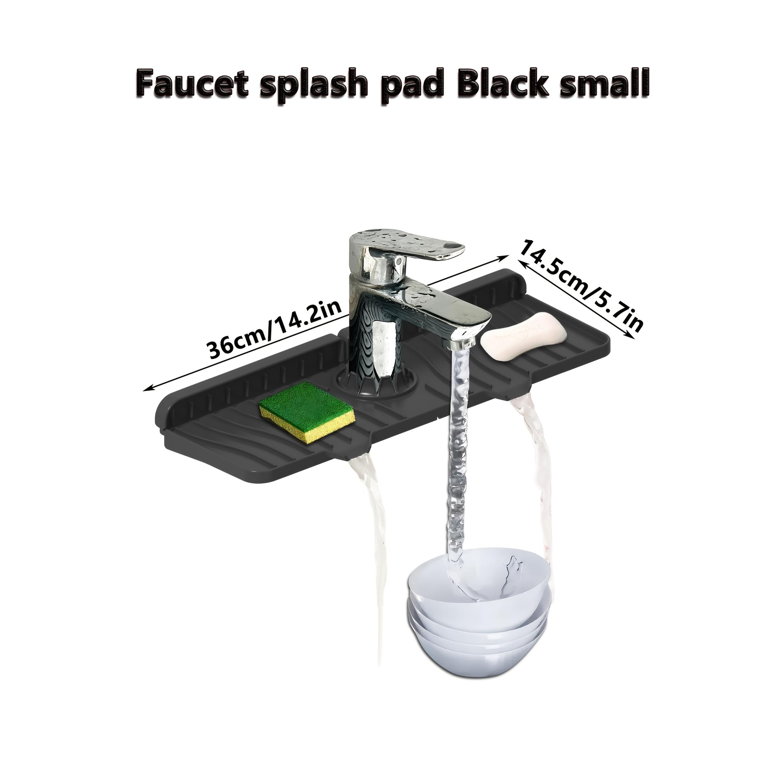 

1 шт. Силиконовый коврик для слива пищевого класса, Кухонный коврик для раковины, защищающий от брызг, Длинная полоса, складной S чёрный