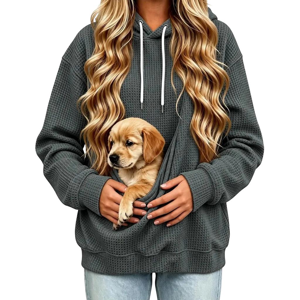 Women's Hoodie, Loose Fit Long Sleeve Color Hooded Sweatshirt