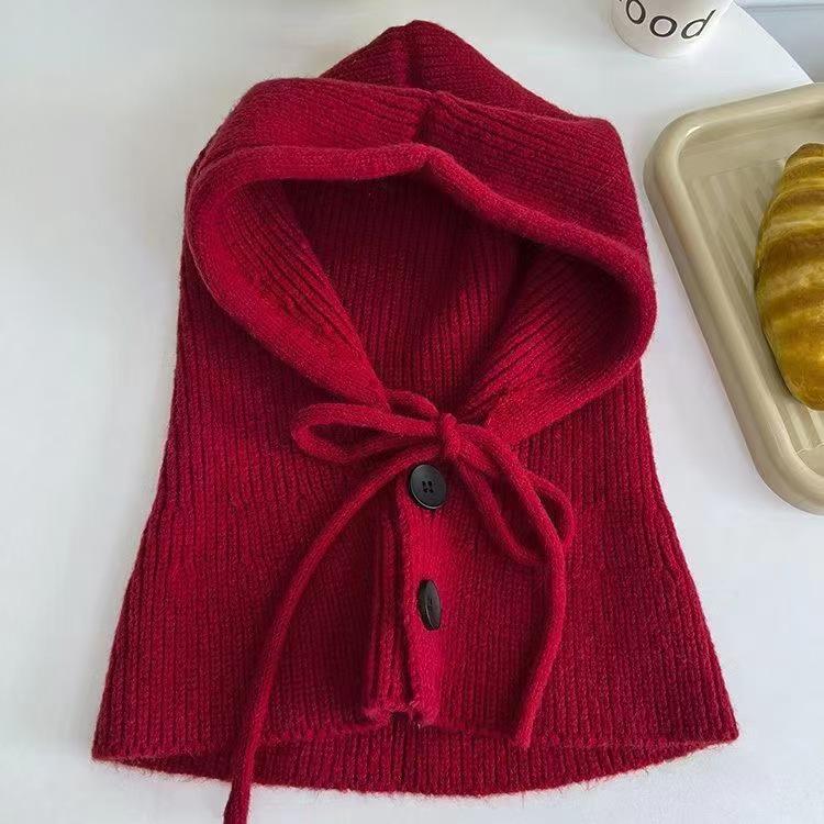 Korean Fashion Knit Balaclava: Warm, Ear-Protecting Hat & Scarf for Couples