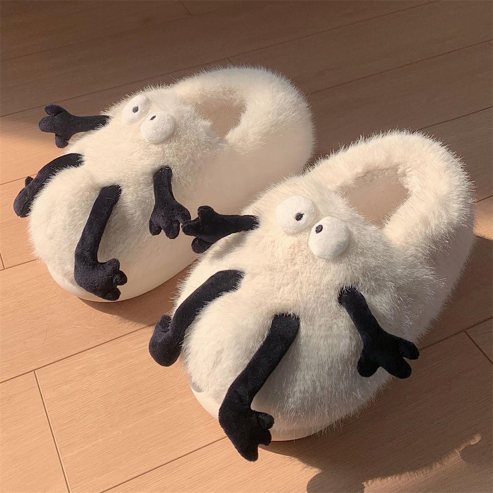 

Мультяшные пушистые тапочки Kawii для мужчин и женщин, домашние тапочки, мужские зимние меховые мюли, пушистые тапочки с животными, унисекс, домашняя обувь для всей семьи CN 40-41