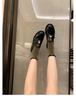 Whole Cowhide~ Thick-soled Camellia Jk Small Leather Shoes, Women's Small Gold Buckle, One Pedal, Lazy with Skirt, Genuine Leather Loafers
