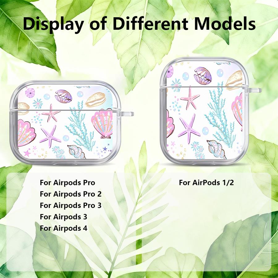 Sea Conch Case For Airpods 2 3 1 Pro3 Pro 4 Pro2 Clear Earphone Cases Cover