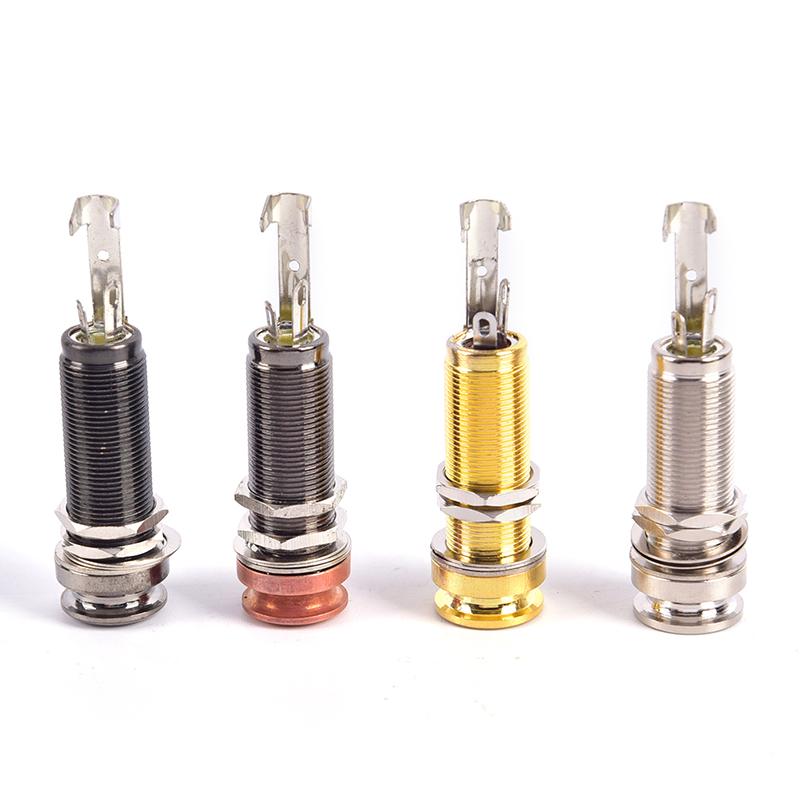 1Pc Brass Electric Guitar Bass Input/Output Mono Long Threaded Jack Socket