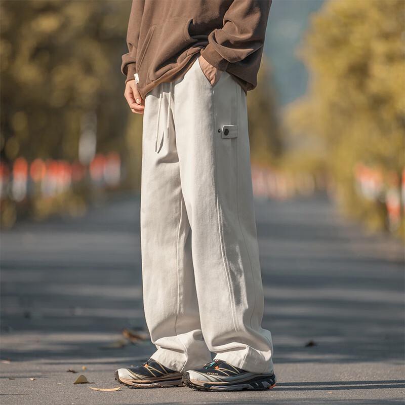 VUUG Men's High Street Loose Straight-Leg Cotton Cargo Pants