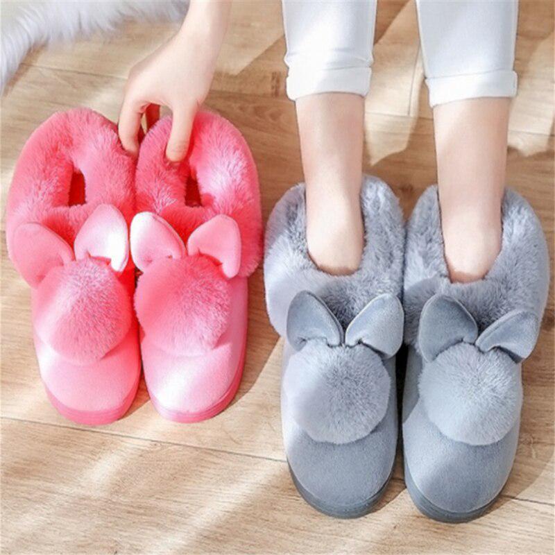 Buy Indoor Nonslip Home Cotton Slippers Couple Thick Bottom Warm Bag
