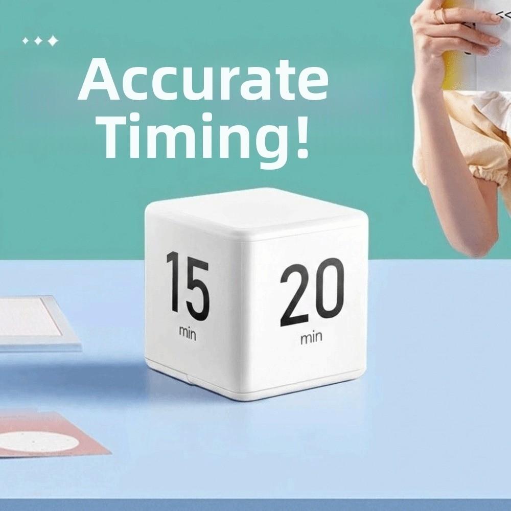 LED Display Cube Timer Time Management Gravity Sensitive Kitchen Timer Portable 15/20/30/60 Min Countdown Timer Study Session