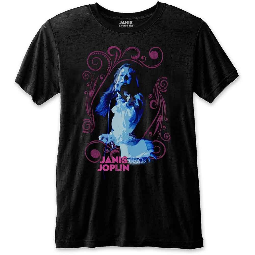 

Janis Joplin Floral Frame T-Shirt Black New Unisex T-Shirt XXXXL