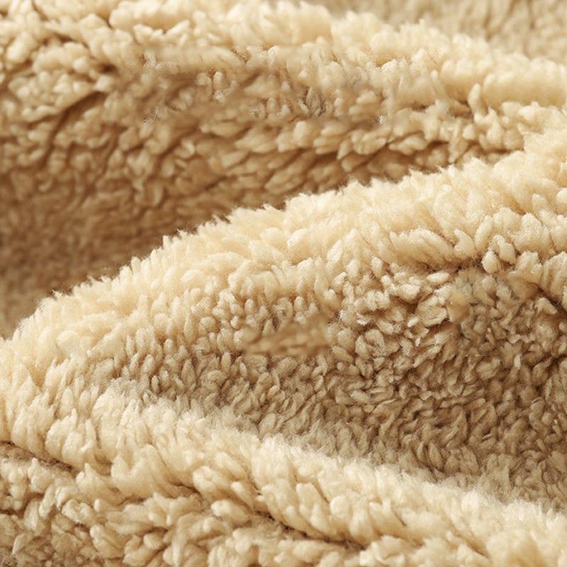 Trendy Sweatshirt Coat Front Pockets Warm Zipper Lamb Woolen Jacket Men Woman Winter Pure Color Plush Lined Cardigan Hoodie