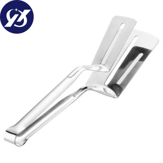 Edelstahl-Lebensmittelklammer, hohler langer Anti-Rutsch-Griff, Verbrühschutz, multifunktionales Steak, Fleisch, Fisch, Braten, Grillen, Servierklemme, Zange, Spachtel