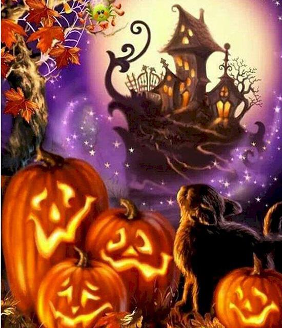 RUOPOTY Painting By Number Cat Animals DIY Frame Acrylic Handpainted Drawing On Canvas Autumn Pumpkin Gift Home Decoration