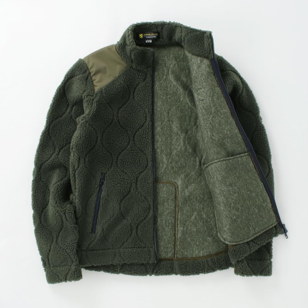 Veste de cyclisme Kapelmuur, Automne/Hiver (5°C-15°C), Veste matelassée en polaire, Fabriquée en polyester recyclé, Olive, Taille XS