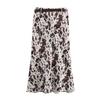 2025 Spring Slim High-Waisted Belted Animal Print Midi Skirt for Women - Sexy & Sophisticated