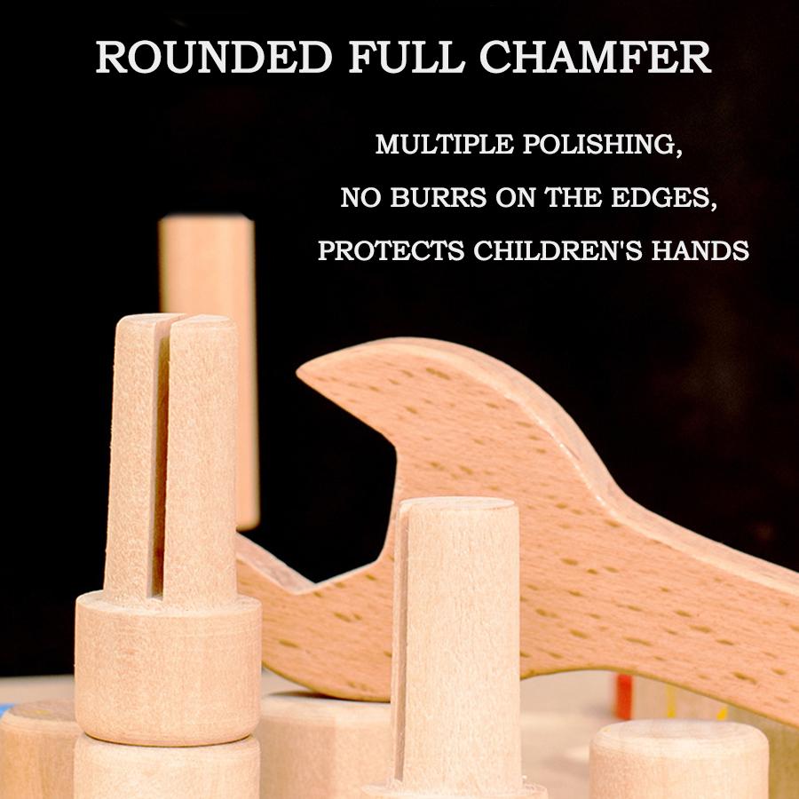 BABIBO Wooden Simulation Disassembly Nut Maintenance Tool Table Suit/children's Play Wooden Tool Table Toy