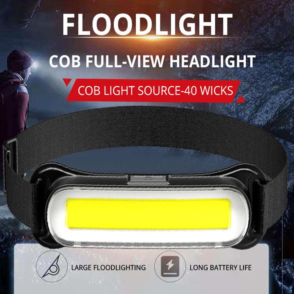 USB Rechargeable Headlight 3 Modes Head Lamp Waterproof Head Light Adjustable Headband for Running Camping Emergency Outdoors
