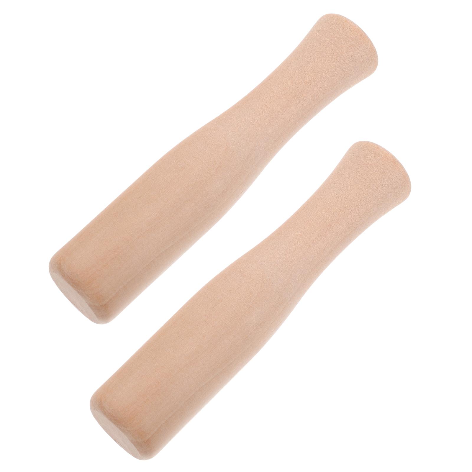 

2 Pcs Wooden Food Stick Potato Masher Pestle Garlic Crusher Kitchen Milling Tool Wood Muddler Crushing Rod Garlic светло-желтого