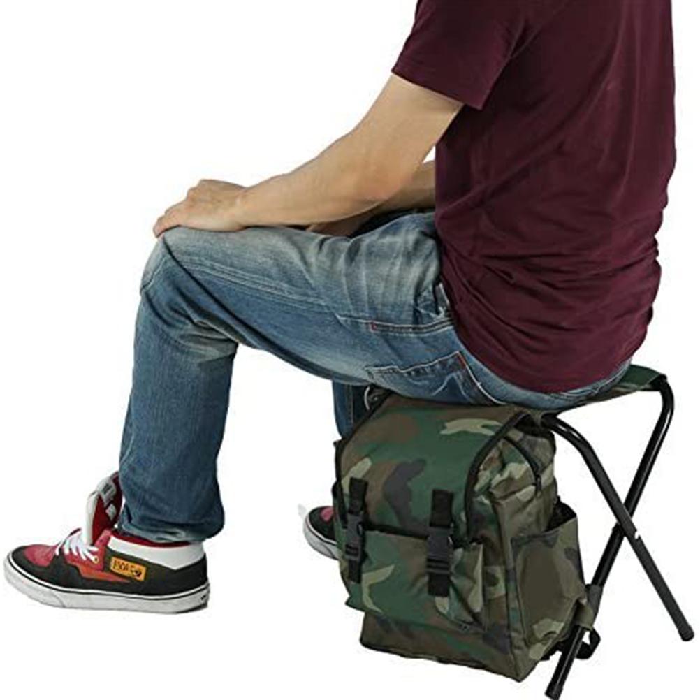 Outdoor Faltbarer Tragehocker Stuhl Aufbewahrungstasche Rucksack für Wandern Camping Angeln