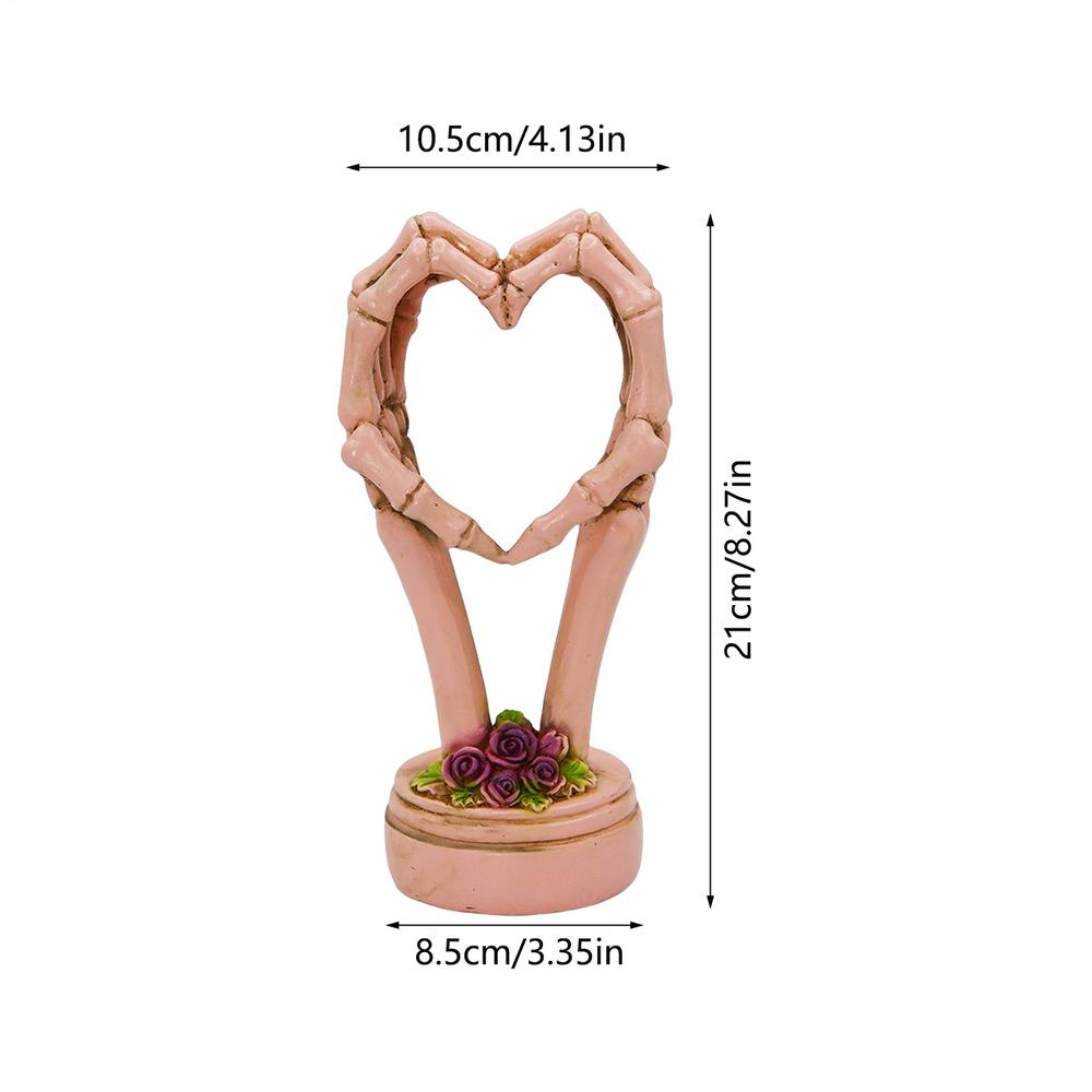 Skelett Herz Hand Figur Gotische Ästhetik Kreative Geste Schreibtisch Harzstatue Halloween Wohnzimmer- und Schlafzimmerdeko