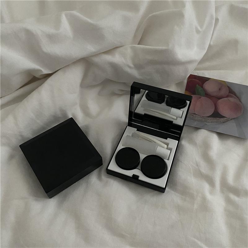 

Black Elegant Lens Container Women Eye Contacts Lens Case Men Color Contact Lenses Storage Box Portable Travel Set