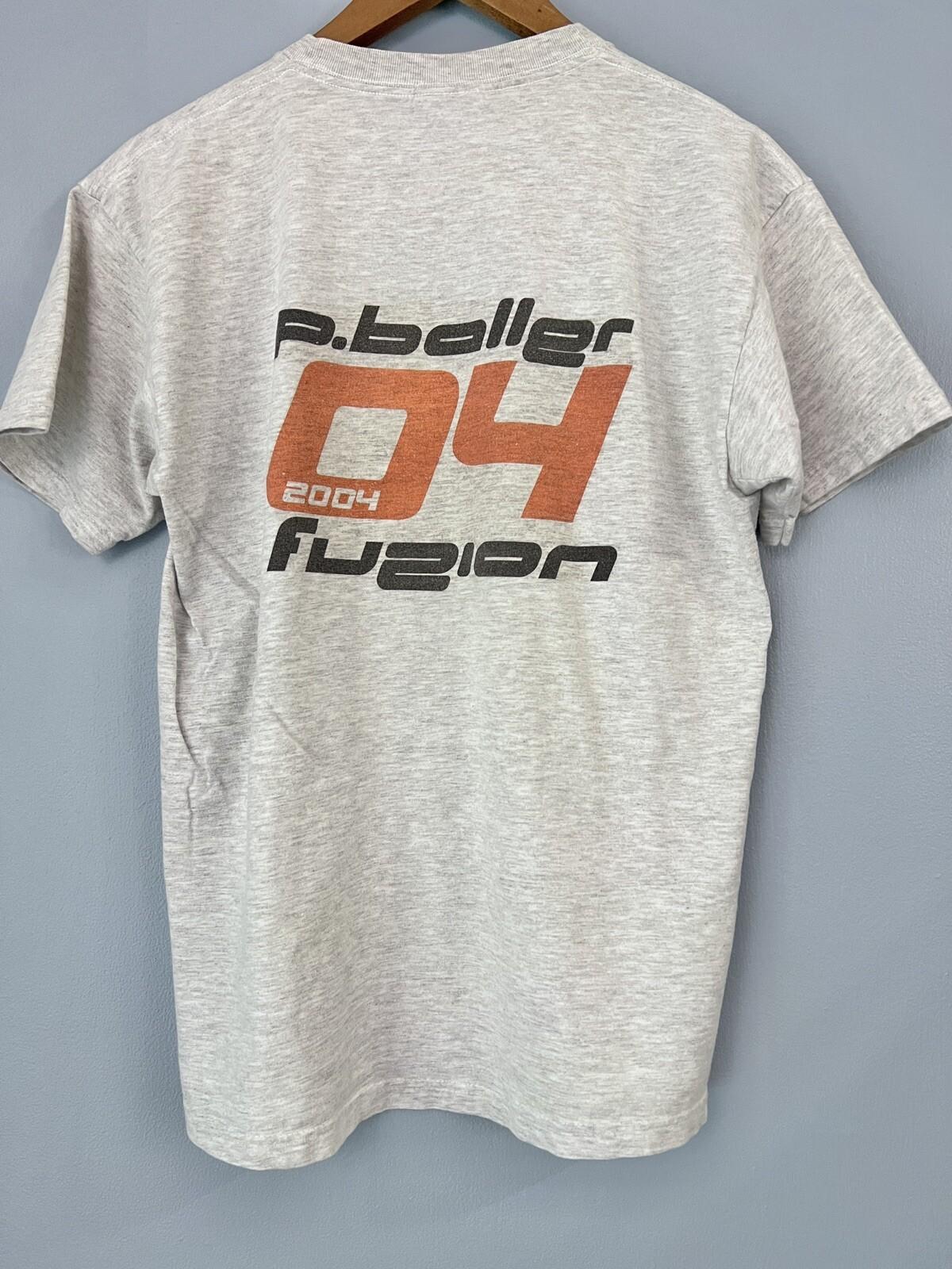 Y2K Fuzion Paintball Team Shirt 04 Hanes Double Sided Light Heather Gray Sz M M