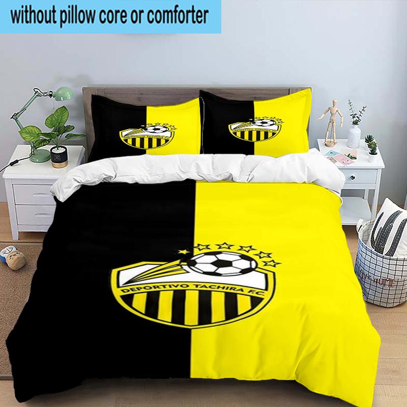 Deportivo Tachira Fc Crest 3PCS Bedding Set 2D Printing (Includes 1 Duvet Cover + 2 Pillowcases Coreless), Bedroom decor,Fan gift