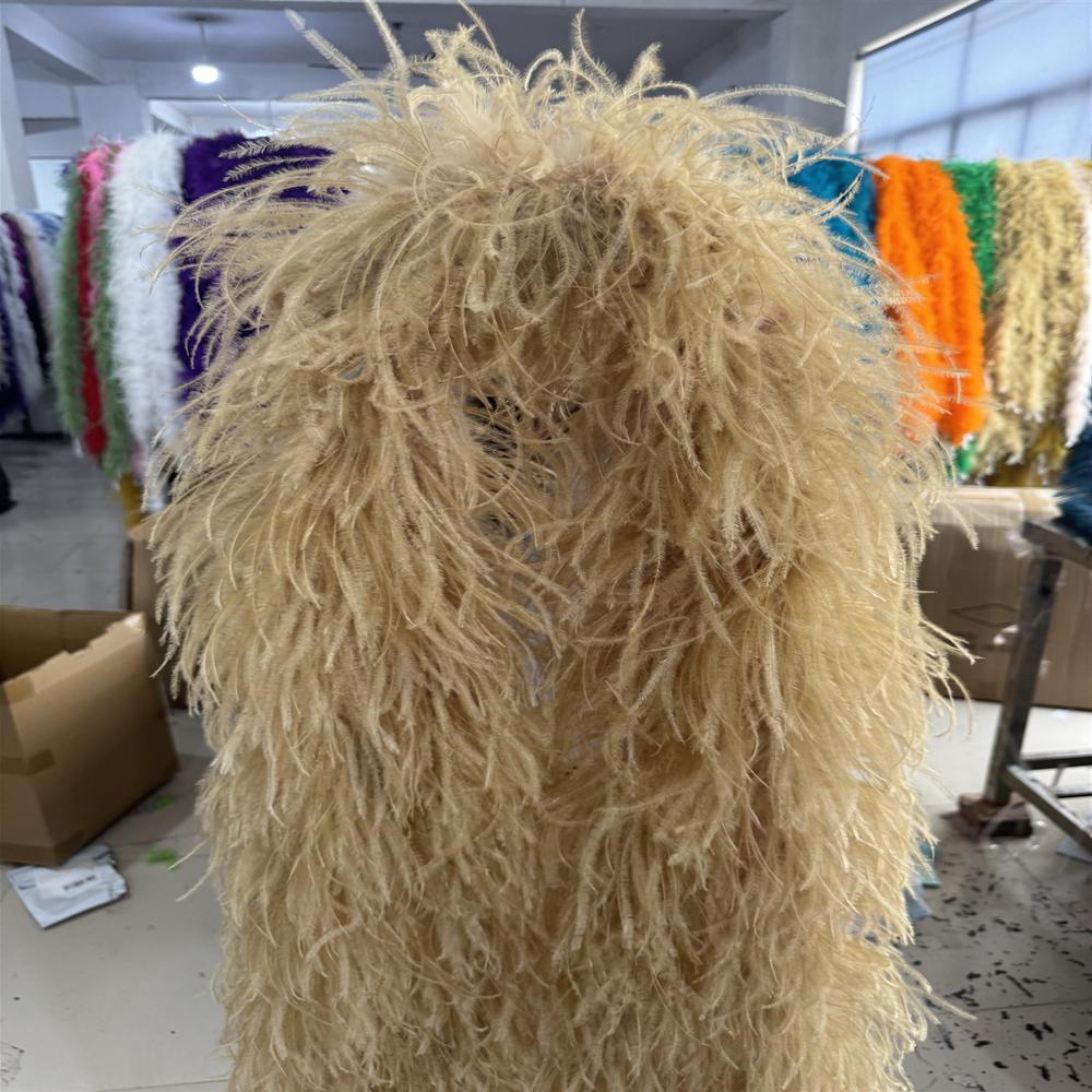 

2 Метри Натуральне Боа з Пір я Страуса 6 шарів Пір я Страуса Оздоблення Шаль Фарбований Різний Декор Вечірнього Одягу Плюмаж Шарф 1 PLY boa