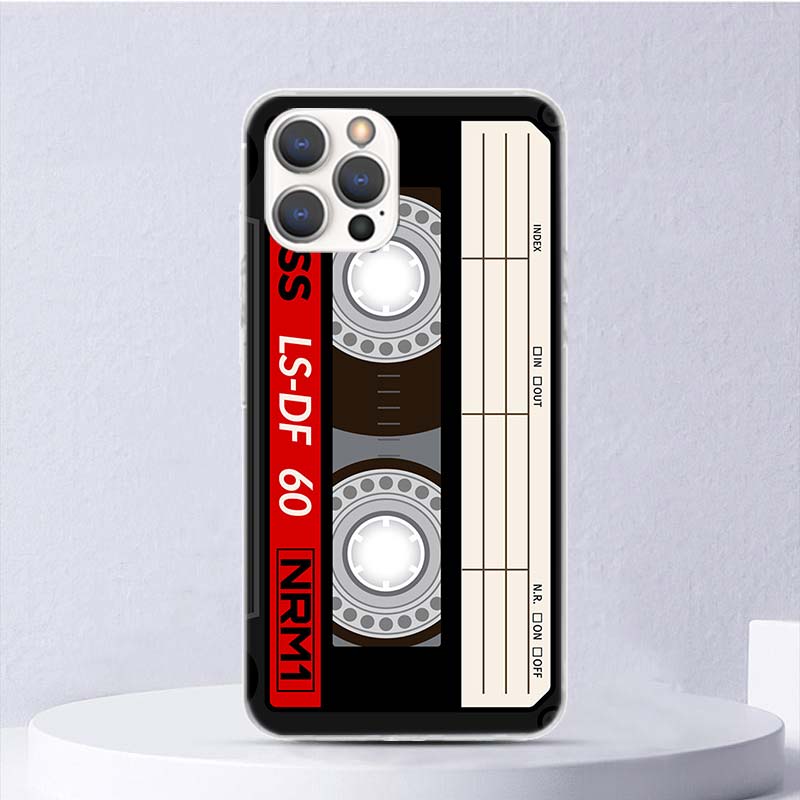 Vintage Magnetische Alte Band Kassette Weiche Fall Für iPhone 11 12 13 Mini 14 Pro Max Apple Telefon Abdeckung X XS XR SE 7 Plus 8 + 6 6S 5S