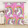 Little Rainbow Unicorn Cute Cartoon Series High Density Blackout Curtains Digital Printing Curtains