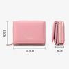 PERFECT FOR YOU 6905-014 Tri-fold Short Wallet PU Leather Zipper Coin Purse for Women-Wine Red