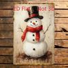 Vintage Christmas Snowman Tin Sign, Flat Aluminum 20x30cm Wall Decor for Home & Holiday