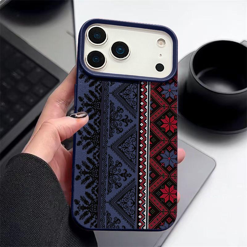 Vintage Totem Pattern TPU Phone Case For iPhone 17 16e 16 15 Pro Max 14 13 12 Pro Max 11 Air Soft Leather Texture Silicone Cover