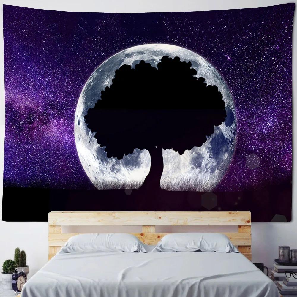 Night Forest Starry Sky Pattern Tapestry Bedroom Living Room Tapestry Home Wall Decoration Tapestry