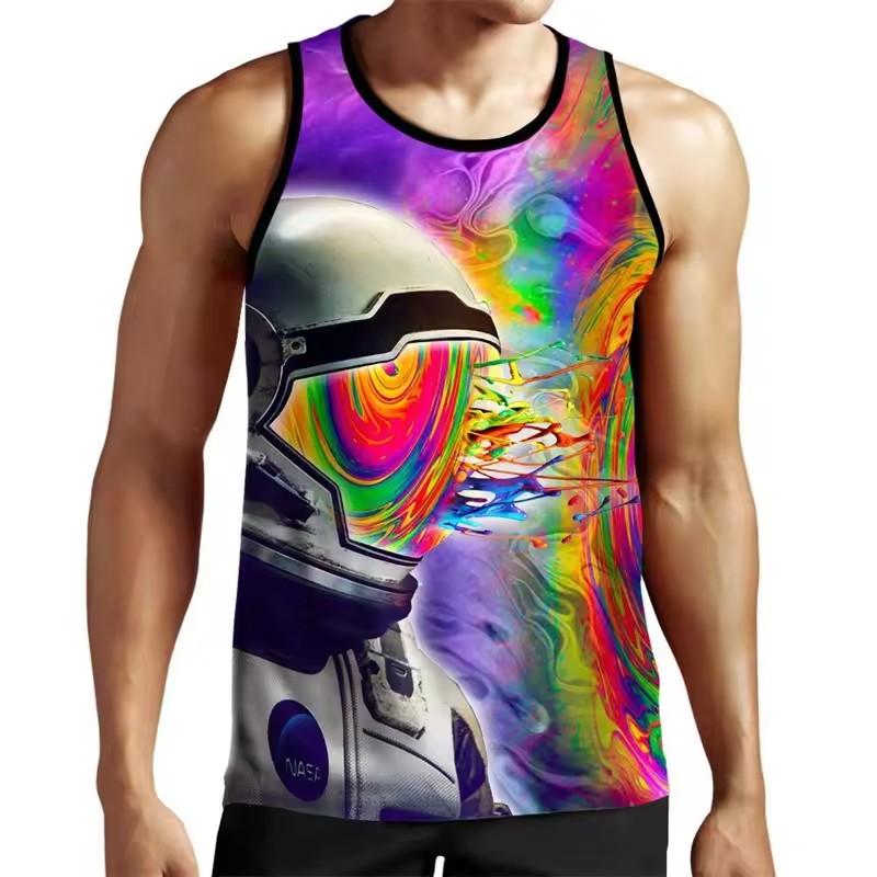 

Летняя майка с 3D-принтом граффити, детская модная забавная спортивная майка, крутая майка для тренажерного зала в стиле харадзюку, мужская одежда 6XL