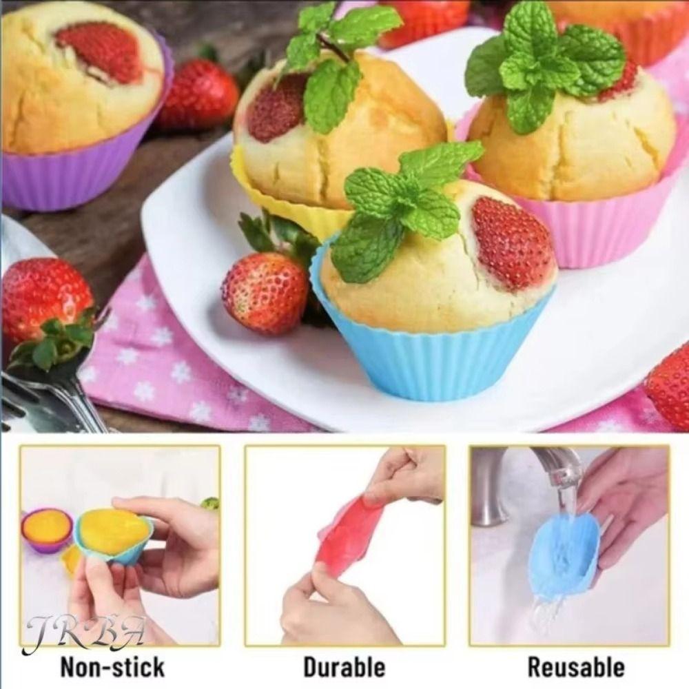 48Pcs Creative Silicone Cupcake Baking Cups DIY Food Baking Mold  Baking Tool