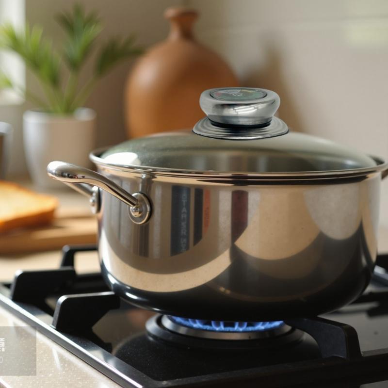 Heat Resistant Stainless Steel Pot Lid Thermometers Knob Easy Installation Design Accurate Temperature Control
