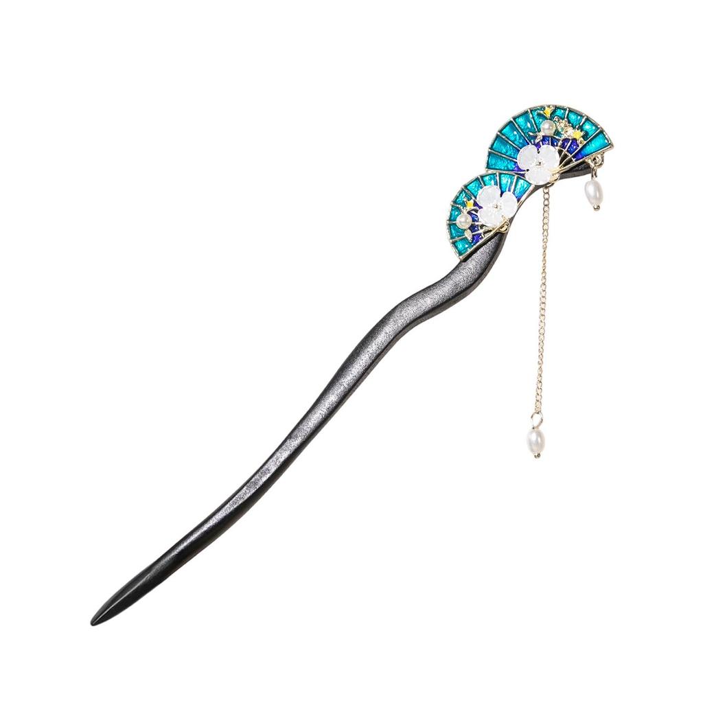 Ancient Style Tassel Hairpin - Imitation Ebony Wood, Hanfu Accessories, Chinese Jewelry for Women