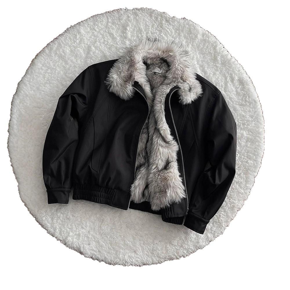 Unisex Retro Fur Collar Jacket: Versatile Casual Outerwear for Autumn/Winter