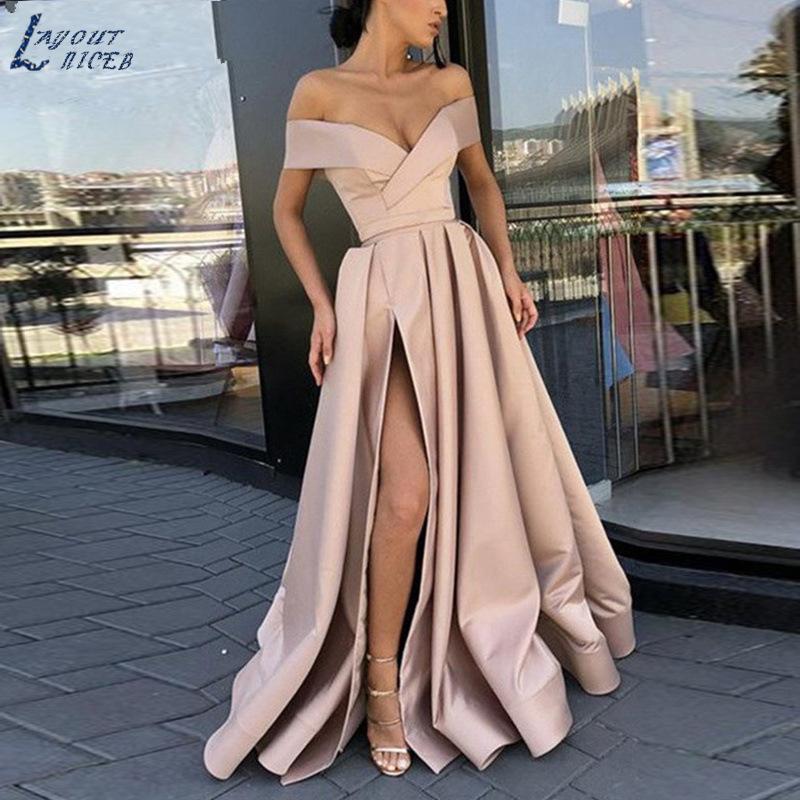 Women's 2025 Summer Satin Deep V-neck Evening Dress - Multi-color European & American Style