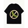 Übergroßes T-Shirt Schwarze Banane No Anxiety Print Grafik-T-Shirt Lässig Streetwear Mode Top für Damen und Herren