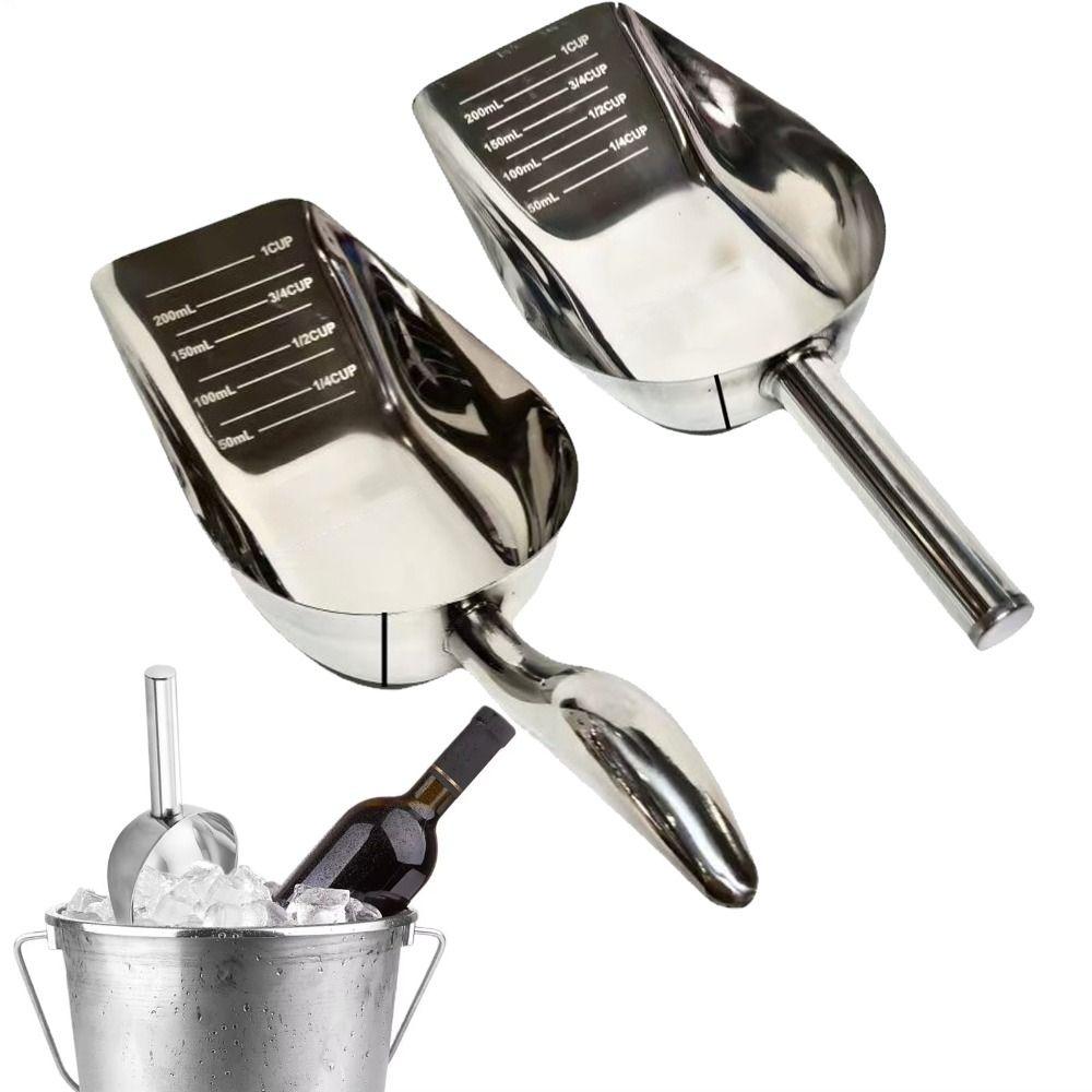 Long Handle Pet Food Scoop Ergonomic Handle Dog Food Shovel Durable Food Measuring Cup Kitchen