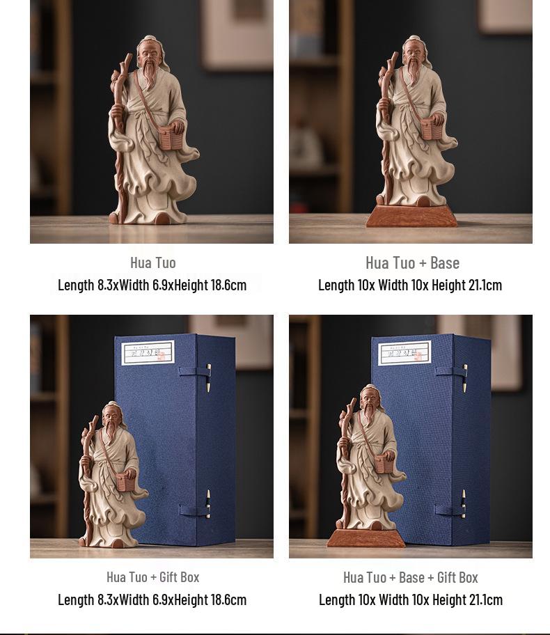 Hua Tuo Ceramic Sculpture: Historical Figure Zen Home Decor