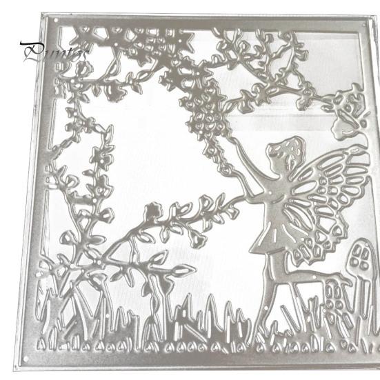 

Джунгли Фея Эльф Металлические штампы DIY Скрапбукинг Бумажные карты Альбом Трафарет серебряный