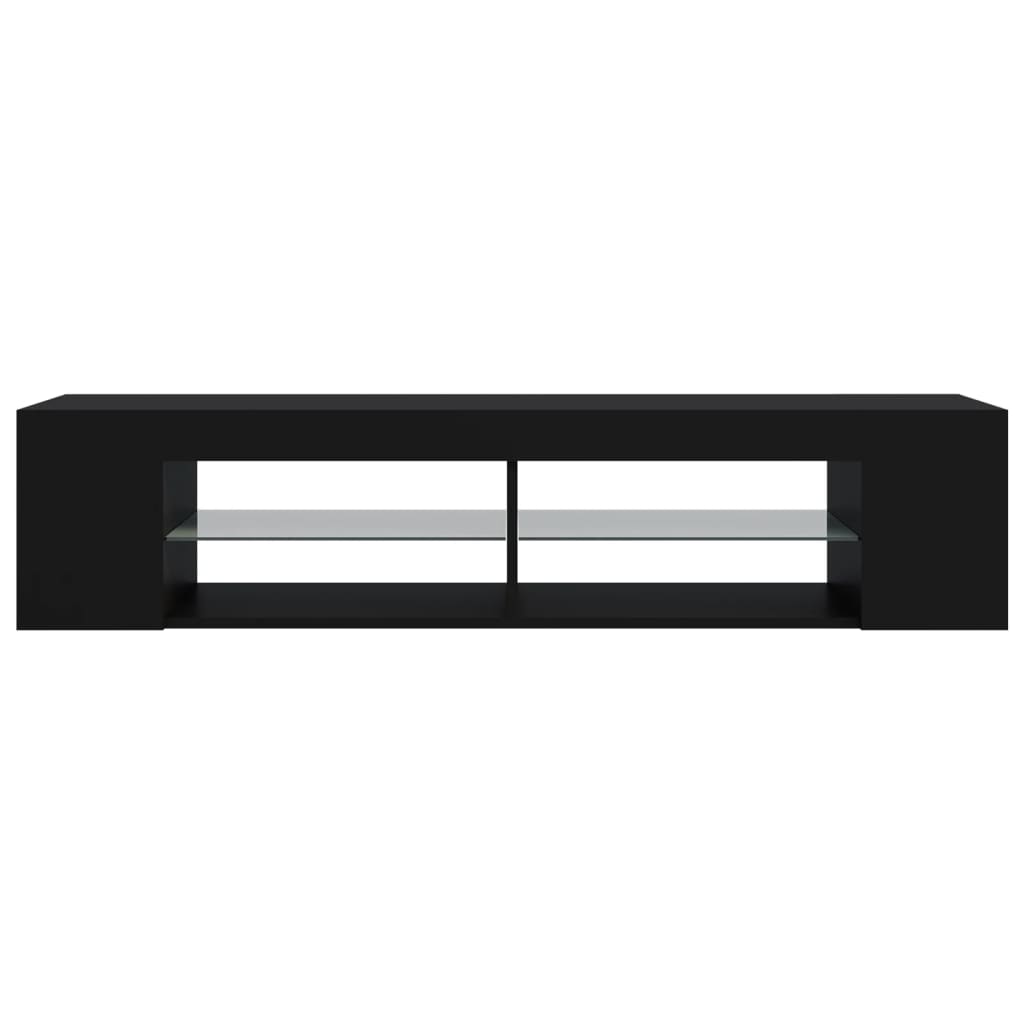 TV Cabinet with LED Lights Black 135 X 39 X 30 Cm